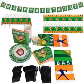 171Pcs Baseball Party Supplies Kit Baseball Birthday Party Disposable Dinnerware Set Baseball Themed Party Tableware Decorations Cups Plates Napk (Option: 1Set)